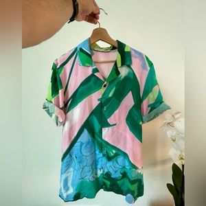 NWOT Zara Miami inspired button down